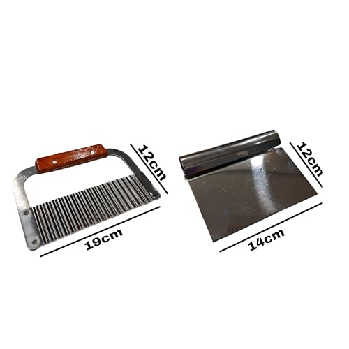Image of Pack of 2 Stainless Steel Wavy & Straight Soap Mold Loaf, Ssoap Cutter Garnish Potato Vegetable Cake Cutter Cutting Tool