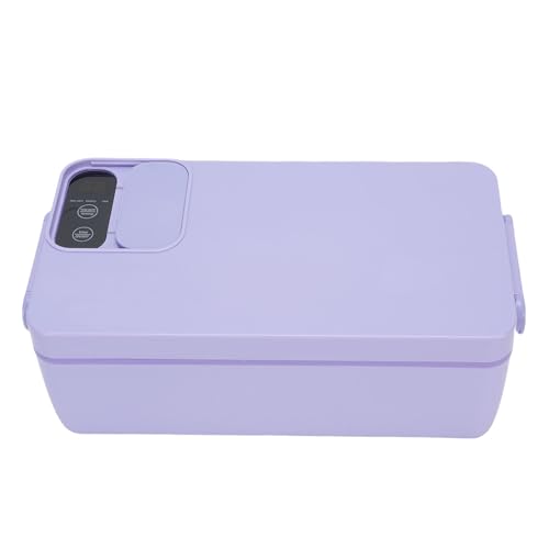 Eminchu Fiambrera Eléctrica Inalámbrica de 40 W, Calentador de Alimentos Portátil, Fiambrera Calefactable de Acero Inoxidable 304 de 1 L con Fuente de Alimentación USB Tipo C, Ideal para Viajes,