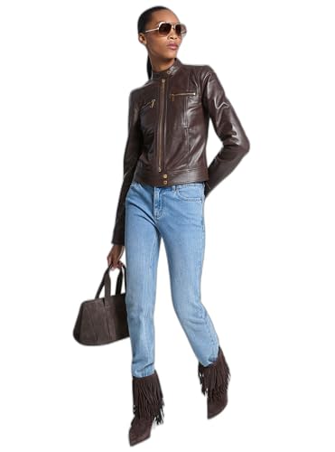 Michael Kors Women's Zip Front Leather Jacket