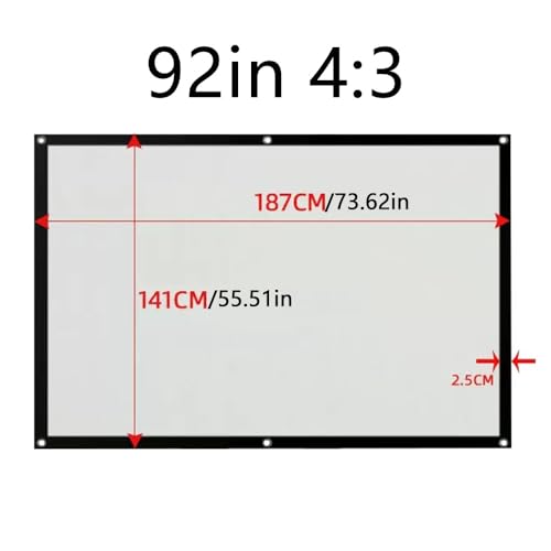 Pantalla de proyección portátil plegable 92 pulgadas 4:3 miniatura 6