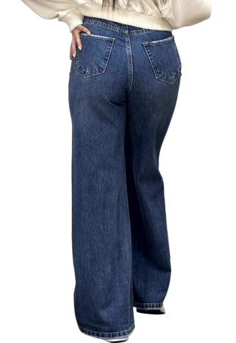 Image of Women's Flare High Waisted Bell Bottom Wide Leg Stretch Classic Denim Pants