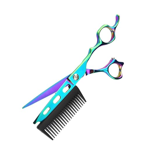 Tijeras de peluquería profesionales de 6 pulgadas, tijeras de corte de pelo 2 en 1, de acero inoxidable, tijeras profesionales de corte de pelo para ancianos y niños