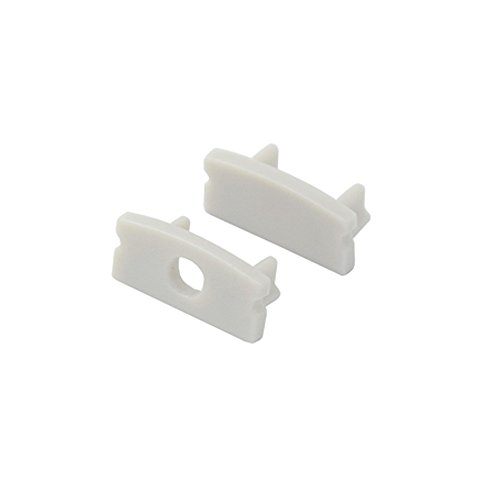 Hunhun 15-Pack End Caps and Mounting Clips for Hunhun U Shape LED Aluminum Channel System (U channel type)