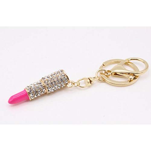 Preisvergleich Produktbild GMTEXTILES Damen Strass Lippenstift Schlüsselbund Kristall Lippenstift Schlüsselring Frau Casual Bag Anhänger