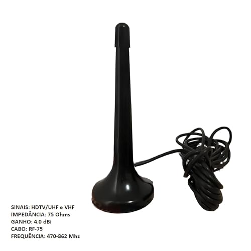 Antena Digital Interna Amplificada Hdtv/uhf/vhf Cabo 3 Mts