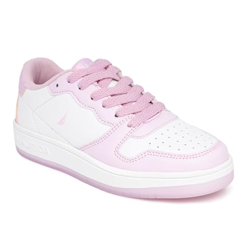 Nautica Girls Fashion Shoe - Lace-Up Low-Top Tennis Sneakers for Big Kids, Little Kids & Toddlers (Regular Heel/Platform Sole)