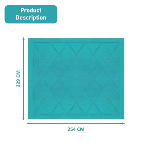 Image of Kuber Industries Premium 90x100 in (Extra Thick) Reversible Soft Blanket for Winter|300 GSM Comforter & Garam Kambal for Home | Quilted Razai /Double Bed Blankets for Winter | Teal & Off White