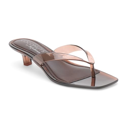 Coconuts by Matisse Womens Margo Kitten Flip Flops Casual Sandals Casual Low Heel 1-2 - Brown Clear - Size 10 M