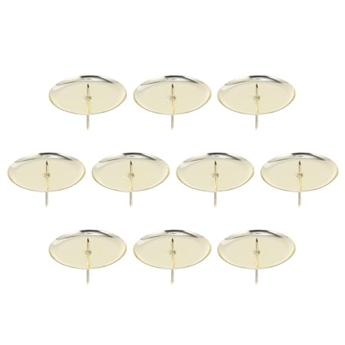 Luxshiny 10 pcs Metal Candle Holders Circular Candle Holder Fixing Plates Simple Round Candlestick Stands for Table Centerpieces Home Decor Bedroom Office 2.36 X 2.36 X 1.77 in