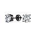 .75CT Redondo cúbico zirconia brillante corte AAA CZ solitario stud pendientes para las mujeres hombres negro plateado .925 plata esterlina screwback 6MM