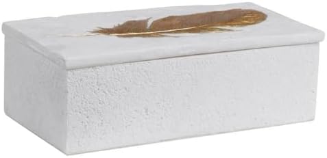Uttermost Nephele 12 1/4" Wide Gold Feather Decorative Box