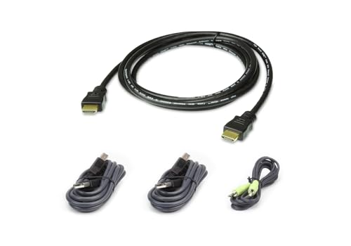 Cable para video teclado y ratón kvm Aten 2L-7D02UHX4 de 1,8 m con conexiones HDMI y USB