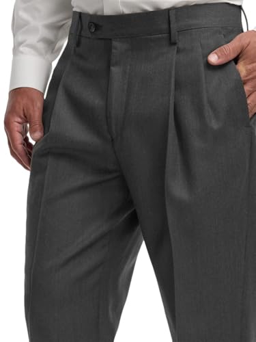 Paul Fredrick Men's Wool Flannel Solid Pleated Pants3
