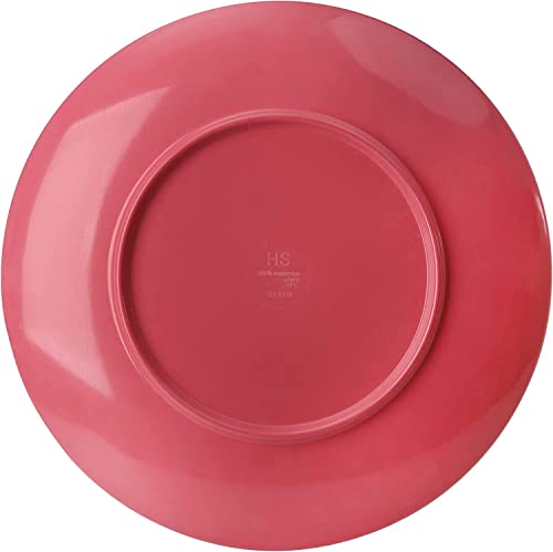 Peohud 6 Pack Melamine Plates, 28cm/11inch 100% Melamine Dinner Plates, Colorful Flat Bottom Dinnerware Dishes for Daily Indoor Outdoor Use, Dishwasher Safe, Break-Resistant, Multicolor