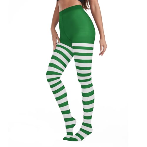 Image of American Trends Striped Tights for Women Witch Tights Halloween Costume Stretchy Pantyhose Stockings