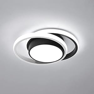 Goeco Plafonnier LED Rond, Luminaire Plafonnier Moderne 32W 2350LM, Lustre Intérieur pour Cuisine Couloir Salon, Lumière Blanche Froide 6500K Diamètre 27cm
