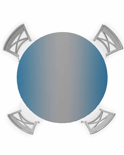 Image of SODIKA Waterproof Round Table Cloths 60 inch Elastic Fitted Outdoor Picnic Patio Tablecloth Vinyl Table Cover Protector - Ombre Gray Blue, Modernsoa66807, FBMSZBE-20240503