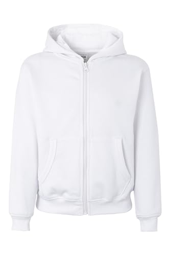 Mukua Byron Kids Sweat à capuche zippé pour enfant, Blanc, 12-14 ans