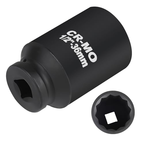MIGUBIGU 1/2' Chiave Bussola 36mm a 12 Punto, Set di Bussole a Impatto, Bussola Poligonali a 12 Punto, Set di Dadi Multidenti in Acciaio Cromo Vanadio