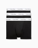 Calvin Klein Men's Cotton Stretch 3 Pack Trunks, Black, M
