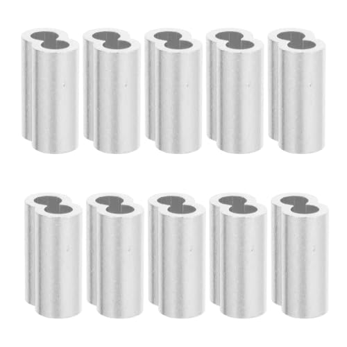 50 manguitos de aluminio en 8 para cable de acero en muelles y jardinería Totority