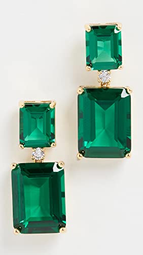 Kenneth Jay Lane Women's Double Drop Earrings, Emgo, Green, One Size #TOP1