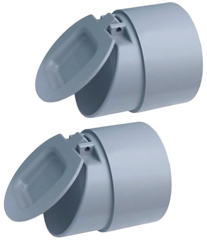 Image of ESEKSAFAR PVC Drain Backflow Valve Anti Rats Cockroaches, Snakes Backflow Strainer Cap,Cover,Hose Non Return Water for pipe (2pc -2 inch PVC Drain cap Means 63mm O.D. Pipe)