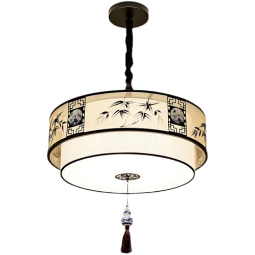 Suspension tissu rétro plafonnier tamisé pour éclairer un coin lecture paisible