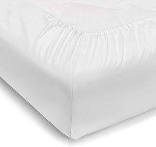 Vesgantti King Size Fitted Sheet, 100% Pure Cotton Fitted Sheet with Extra Deep Design, 250 Threat Count Fitted Bed Sheets King Size - White