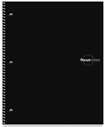 Oxford FocusNotes Note Taking System 1-Subject Notebook, 11 x 9 Inches, White, 100 Sheets (90223) - Black