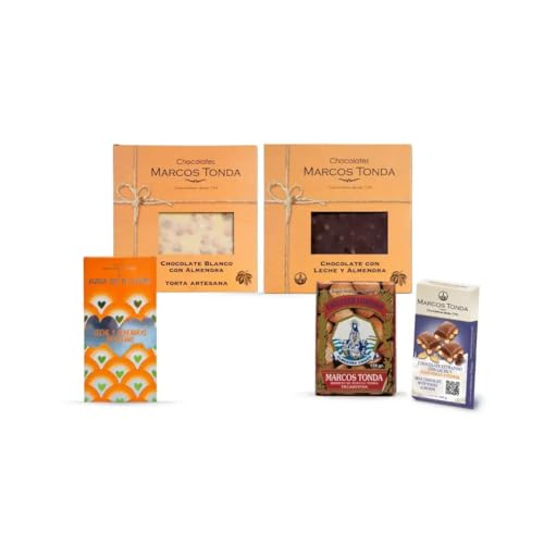 Chocolates Marcos Tonda – Pack Love Almendra | Chocolate Con Almendras Y Chocolate Con Leche 5 Productos | Caja De Chocolates Para Regalar | Chocolates Originales Para Regalar | Desde 1793