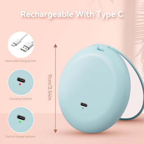 Bemaystar Personalised Compact Mirror with Light - Gifts for Women, Custom Compact Mirror with Initials&Name, 1x/10x Magnification, 2-Sided, Portable LED Travel Mirror for Purse, Pocket, Custom Gifts