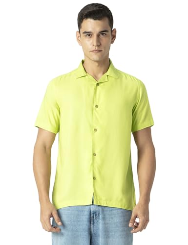 Image of FYLTR Men's Solid Rayon Casual Shirt with Resort Collar & Half Sleeves | Shirts for Men
