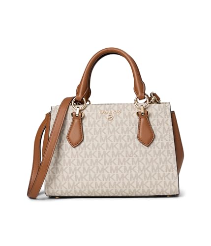 MICHAEL Michael Kors Marilyn Small Crossbody - Bags for Women - Adjustable Crossbody Strap - Zipper Closure Vanilla/Acorn One Size One Size