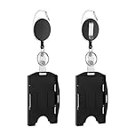 Mecool 2 Pcs Retractable Badge Holders Double Sided ID Card Holder Retractable Lanyard Retractabel Badge Holder Reel with Carabiner Clip Keyring Cord Holder | Car Key Holder | Security Badge Holders