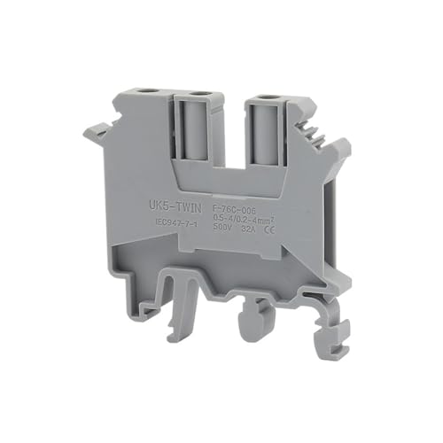 10PCS UK5-TWIN Screw Terminal Block 500V 32A Electrical Wire Connector for DIN Rail One in Multiple Out 24-12 AWG UK5 Twin