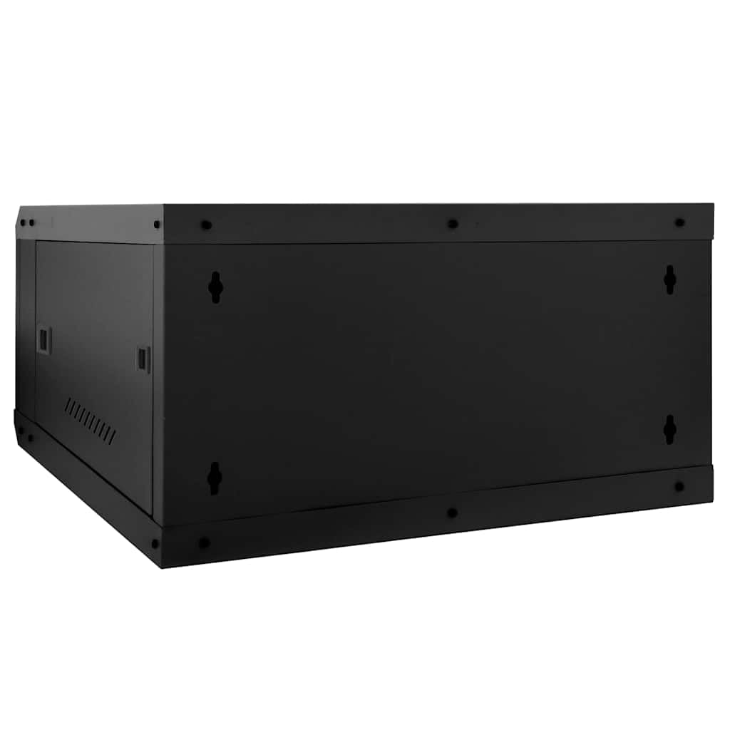 Armoire réseau, 60 x 60 x 35 cm, noir, montage mural, armoire serveur en acier avec verre de sécurité, pour bureau et maison