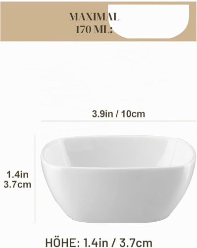 MALACASA Snackschale, MINI Dessertschalen 12er Set, 170ml Porzellan,Ø 10 cm – Ansicht 2