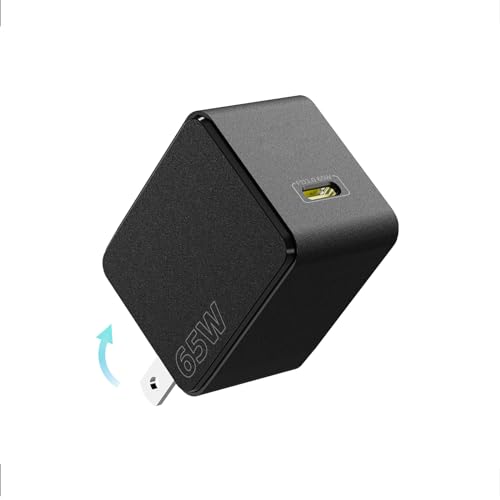 Yoocas 65W USB C Wall Charger, Fast Travel Charger, PD3.0 GaN III Charger with Foldable Plug, Compatible with iPhone 15 Pro/14 Pro Max/13/12, iPad Pro, MacBook Pro, Galaxy S23 Ultra/S22 and More