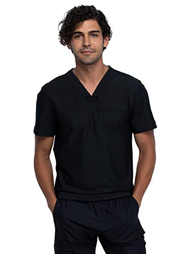 Cherokee Form Men Scrubs Top Tuckable V-Neck Ck885, L, Black #TOP10