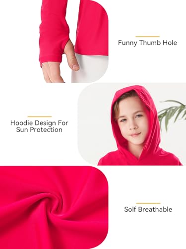 Boys Rash Guard Toddler Swim Shirts Long Sleeve Kids Fishing Shirt UPF 50+ Sun Protection Swim Top with Thumb Hole3