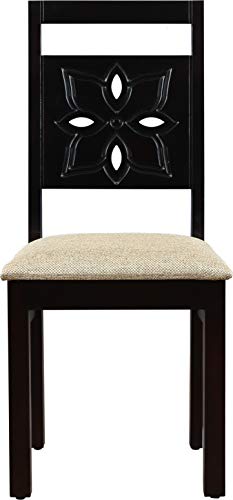 Image of HomeTown Flora Solid Wood Dining Chair Set of Two in Walnut Color