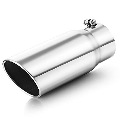 A-KARCK Exhaust Tip 4 Inlet Polished Bolt On 4 Inlet 5 Outlet 12 Long Stainless Steel Muffler Tip Protect Tailpipe