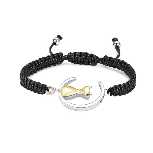 Pulsera de cremación para Cenizas Correa de Reloj Ajustable Brazalete de urna Conmemorativa Medallón Cuadrado Soporte para Cenizas Regalo de joyería de Recuerdo Personalizado-Negro