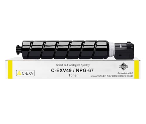 Toner Jaune C-EXV49 compatible Canon résout les problèmes de bavures sur imageRUNNER C3325 C3520i