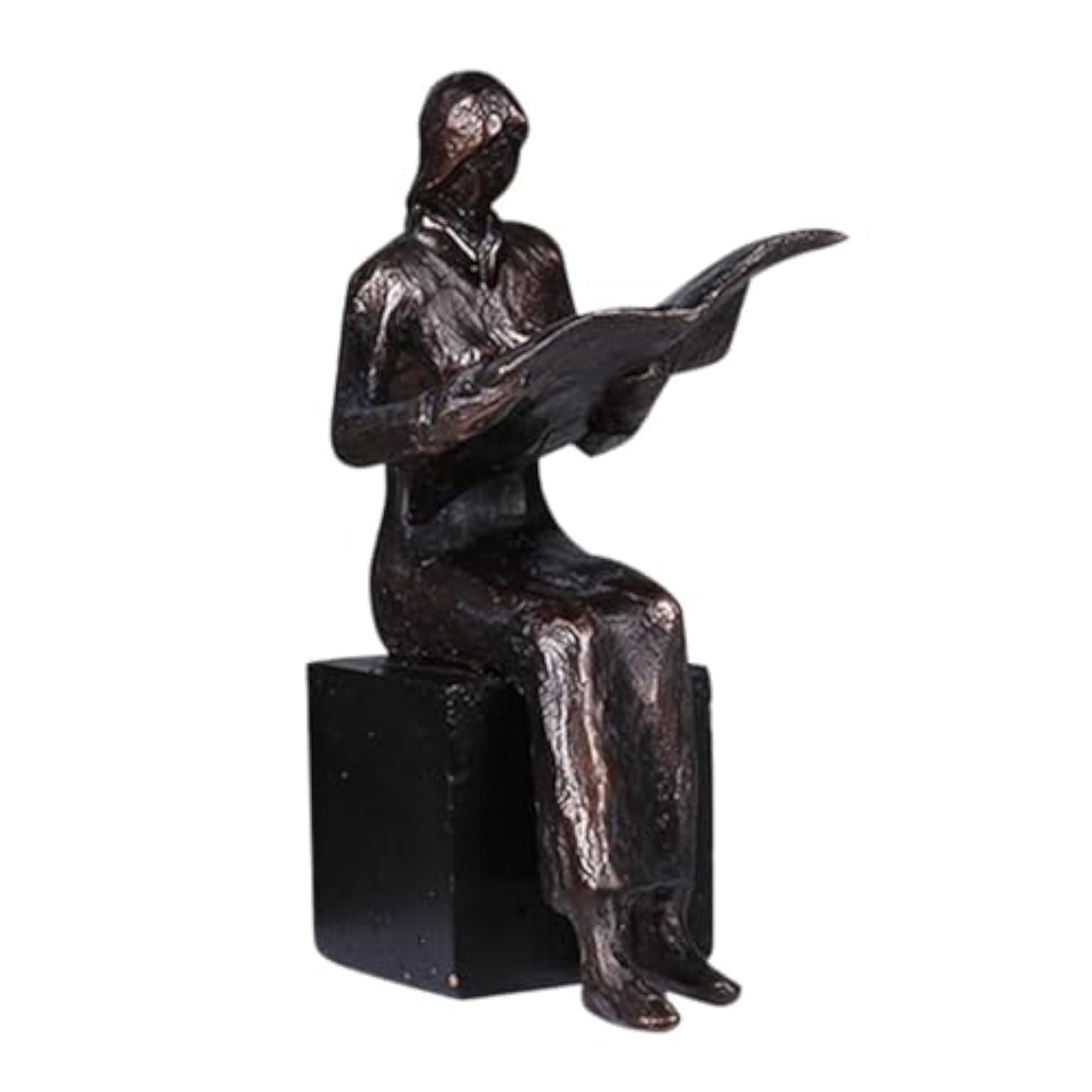 Reading Figurine Resin Bookend Abstract Art Sculpture for Home Table