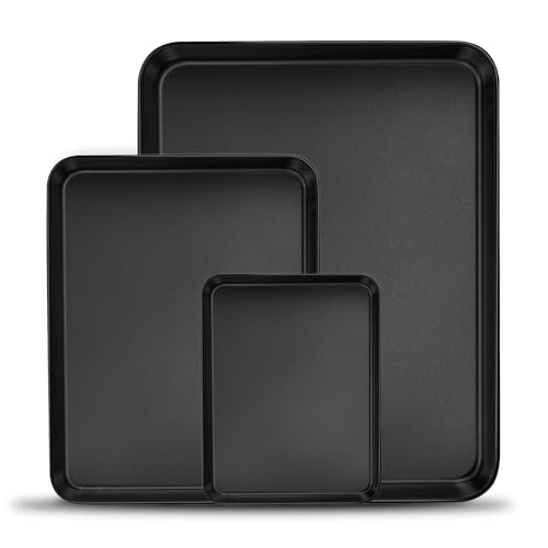 Non-Stick Baking Trays, Homikit Carbon Steel Sheet Pan Set of 3, ...