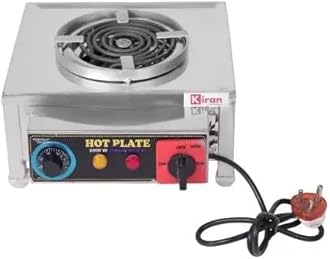Kiran Enterprise G-Coil Hot Plate/Electric stove- 2000 Watt Induction Cooktop | Kiran G-Coil Induction Hot Plate Stainless Steel Body for cooking (Silver, Push Button)