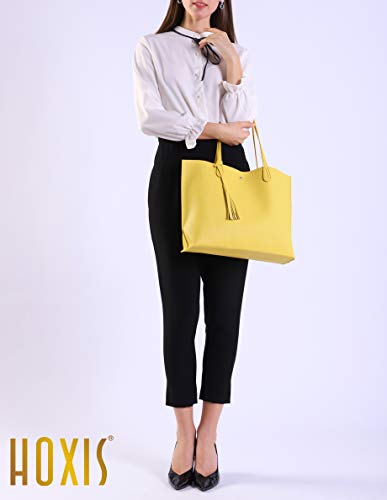 Image of Minimalist Clean Cut Pebbled Faux Leather Tote Womens Shoulder Handbag