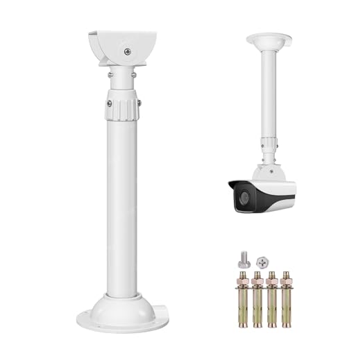 ZT-NET ZT-NET Extendable Mounting Pole for Security Surveillance Cameras, Adjustable Ceiling Mount Bracket for CCTV IP Camera Solid Metal Powder Spray Coating 11.8-23.7 inch, I Type